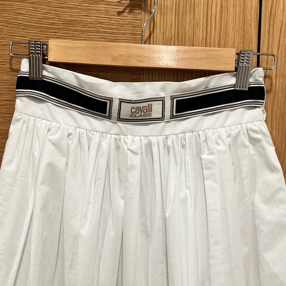 Cavalli Class | White Midi Skirt | Black Trim | Size 4 - Picture 3 of 8